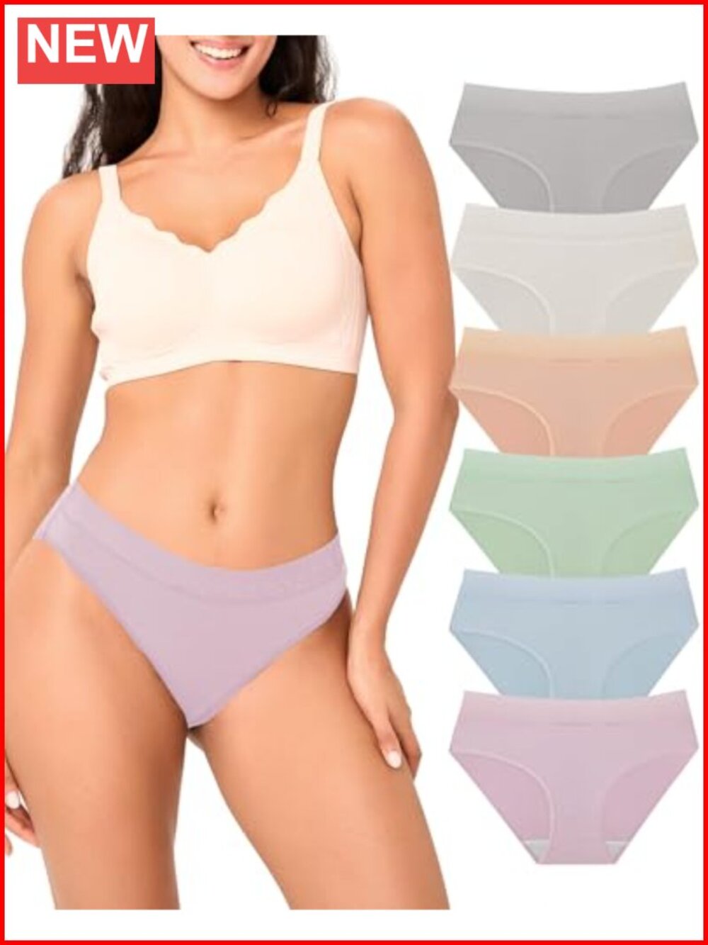Bamboo Cool 5-Pack Womens Bikini Underwear High Stretch Breathable Panties Lace